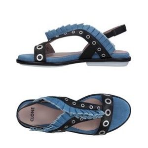 Clone Frilly Denim Sandals